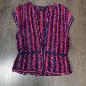Striped Crocheted Vintage Knit Vest